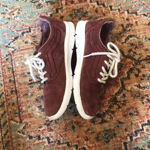 Burgundy suede Vans